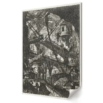 Nowoczesny plakat dekoracyjny Fantastyczna architektura w surrealistycznym świecie
