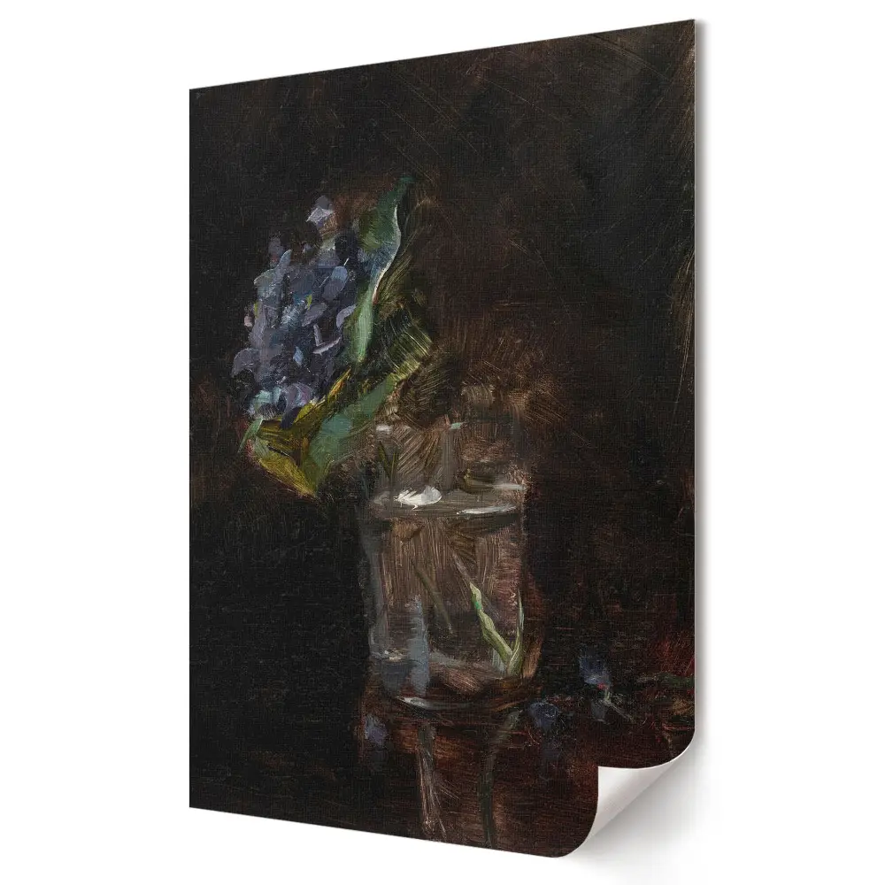 Plakat na materiale polycanvas Kwiaty w szklance na ciemnym tle