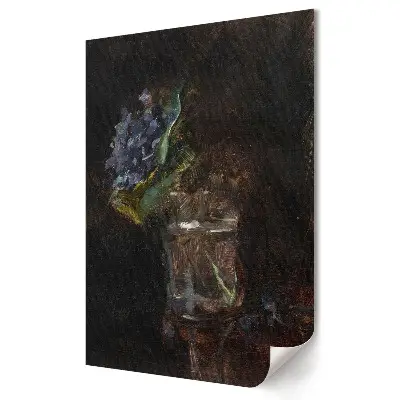 Plakat na materiale polycanvas Kwiaty w szklance na ciemnym tle