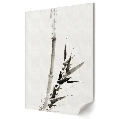 Plakat na materiale polycanvas Minimalistyczny rysunek bambusa w akwareli