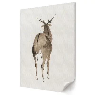 Plakat na materiale polycanvas Elegancki jeleń w akwarelowym stylu