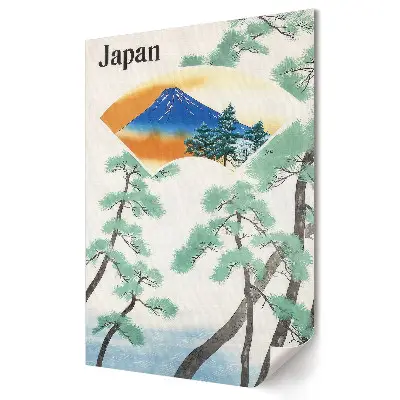 Plakat na materiale polycanvas Krajobraz Japonii z górą Fuji