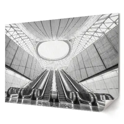 Artystyczny wydruk na płótnie Nowoczesna stacja metra w monochromie
