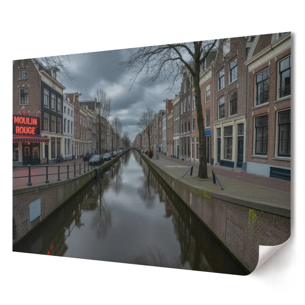 Elegancki plakat do salonu Kanał w Amsterdamie przy Moulin Rouge