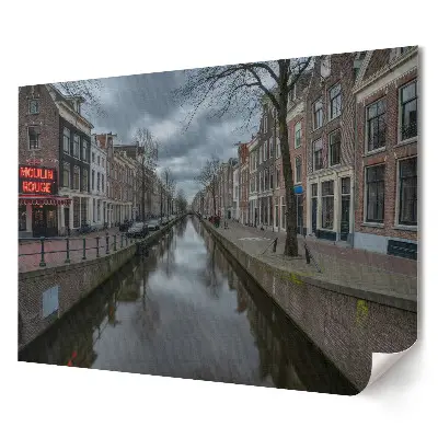 Elegancki plakat do salonu Kanał w Amsterdamie przy Moulin Rouge