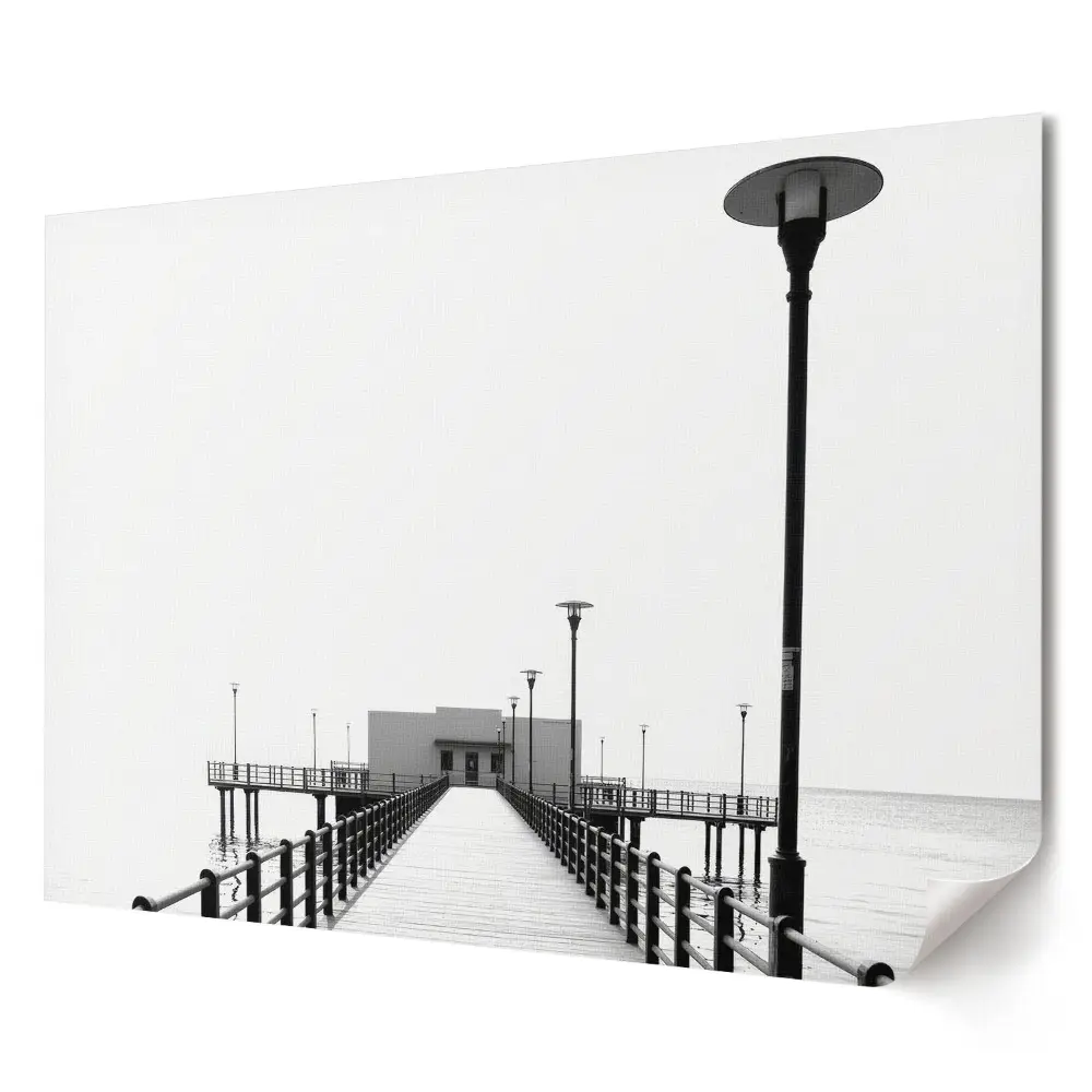 Artystyczny wydruk na płótnie Molo w monochromatycznej scenerii