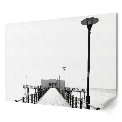Artystyczny wydruk na płótnie Molo w monochromatycznej scenerii