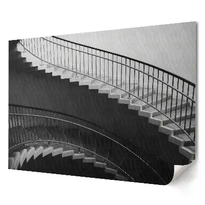 Plakat ścienny premium Elegancja krętych schodów w monochromie