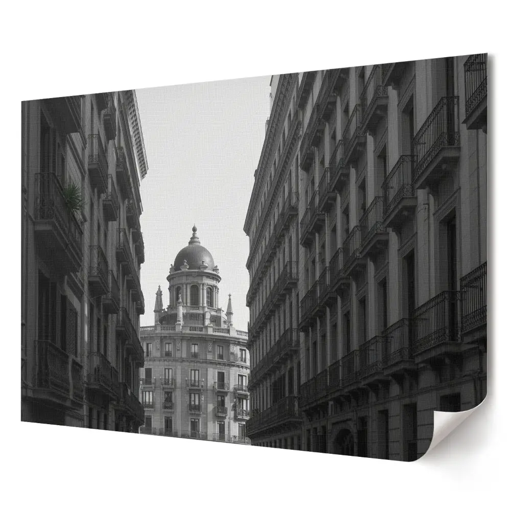 Artystyczny wydruk na płótnie Urok architektury w monochromatycznej scenerii