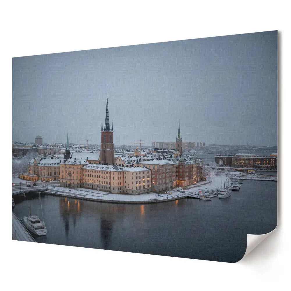 Plakat ścienny premium Zimowy widok na Sztokholm