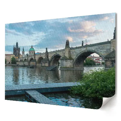 Plakat ścienny premium Most Karola w Pradze o zmierzchu