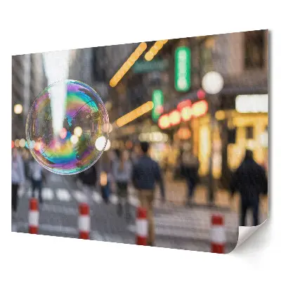 Plakat ścienny premium Bańka mydlana w miejskim zgiełku
