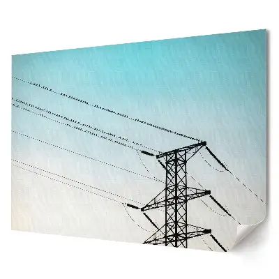 Artystyczny wydruk na płótnie Ptaki na liniach energetycznych
