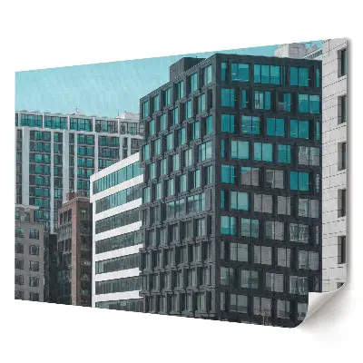Elegancki plakat do salonu przedstawiający nowoczesną architekturę miejskiego krajobrazu