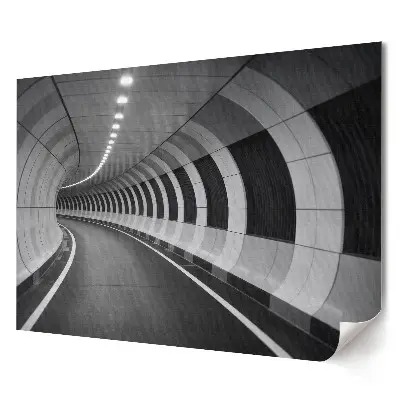 Artystyczny wydruk na płótnie Zakręty w monochromatycznym tunelu