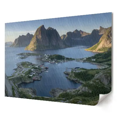 Plakat ścienny premium Malowniczy widok na fiordy Norwegii