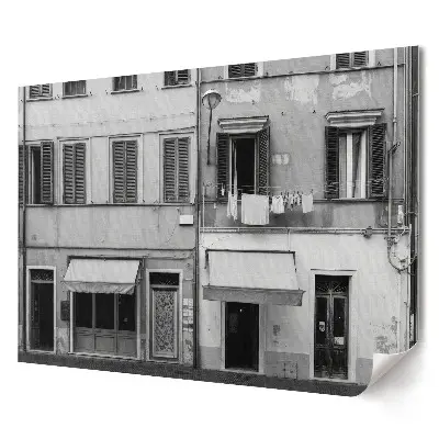 Plakat ścienny premium Urok starych włoskich kamienic w monochromie