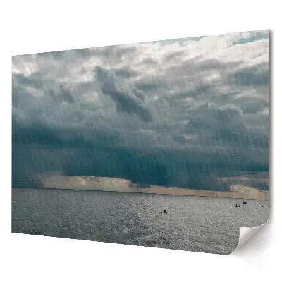 Plakat ścienny premium Burzowe niebo nad spokojnym morzem