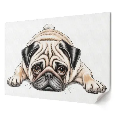 Elegancki plakat do salonu Smutny buldog w artystycznym stylu