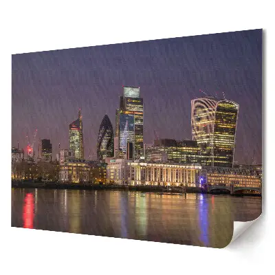 Plakat ścienny premium Nocna panorama Londynu z rzeką Tamizą