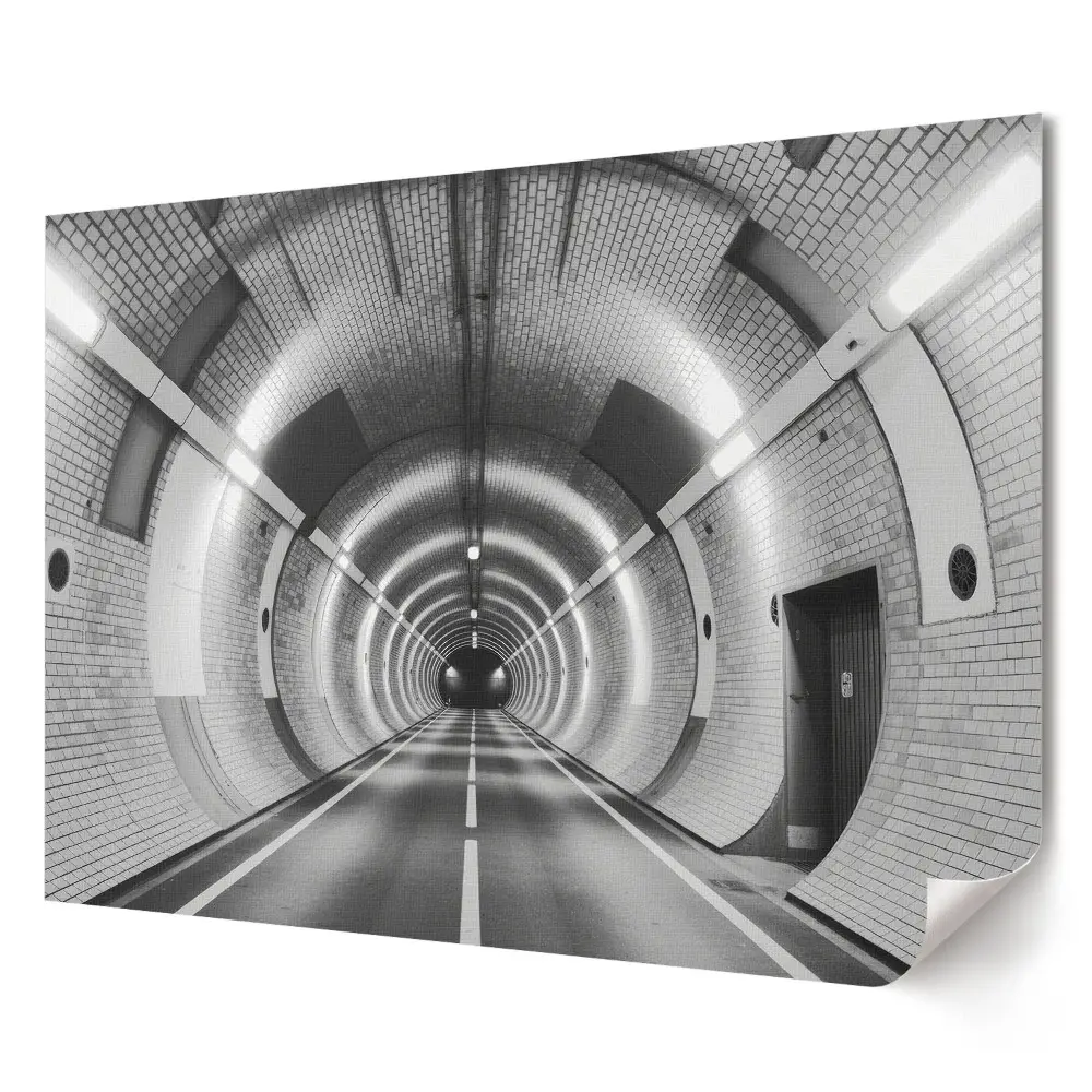 Elegancki plakat do salonu Tajemniczy tunel w monochromatycznych barwach
