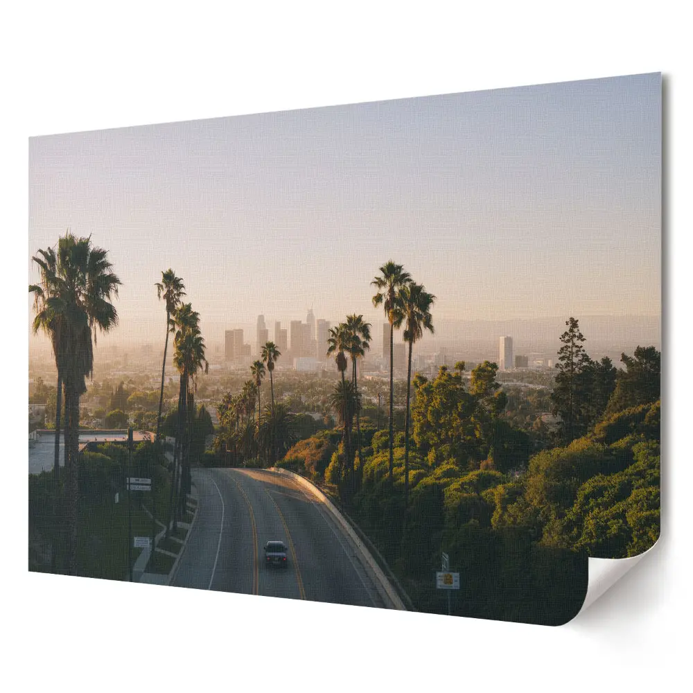 Plakat ścienny premium Panorama Los Angeles o poranku