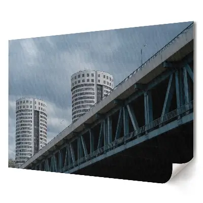Elegancki plakat do salonu Nowoczesna architektura pod chmurami