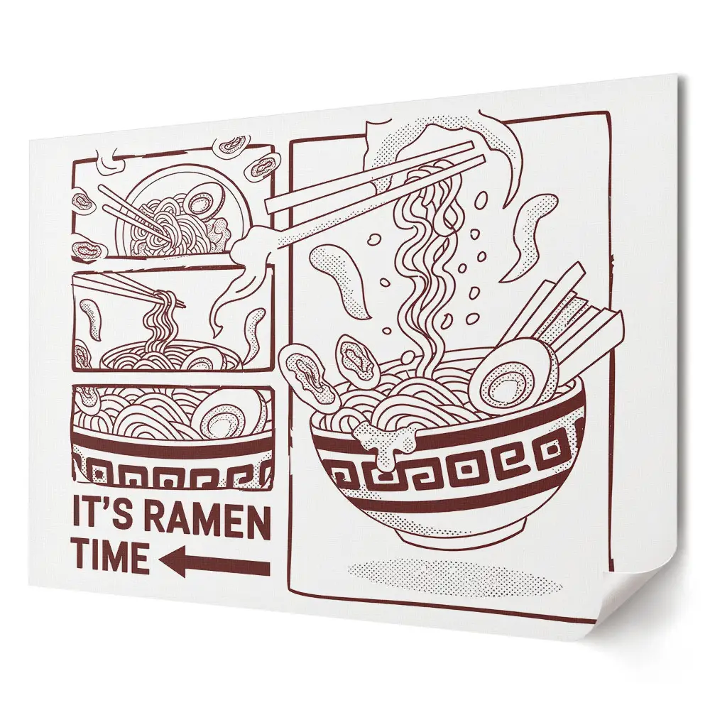 Plakat ścienny premium Czas na ramen i smakowite chwile