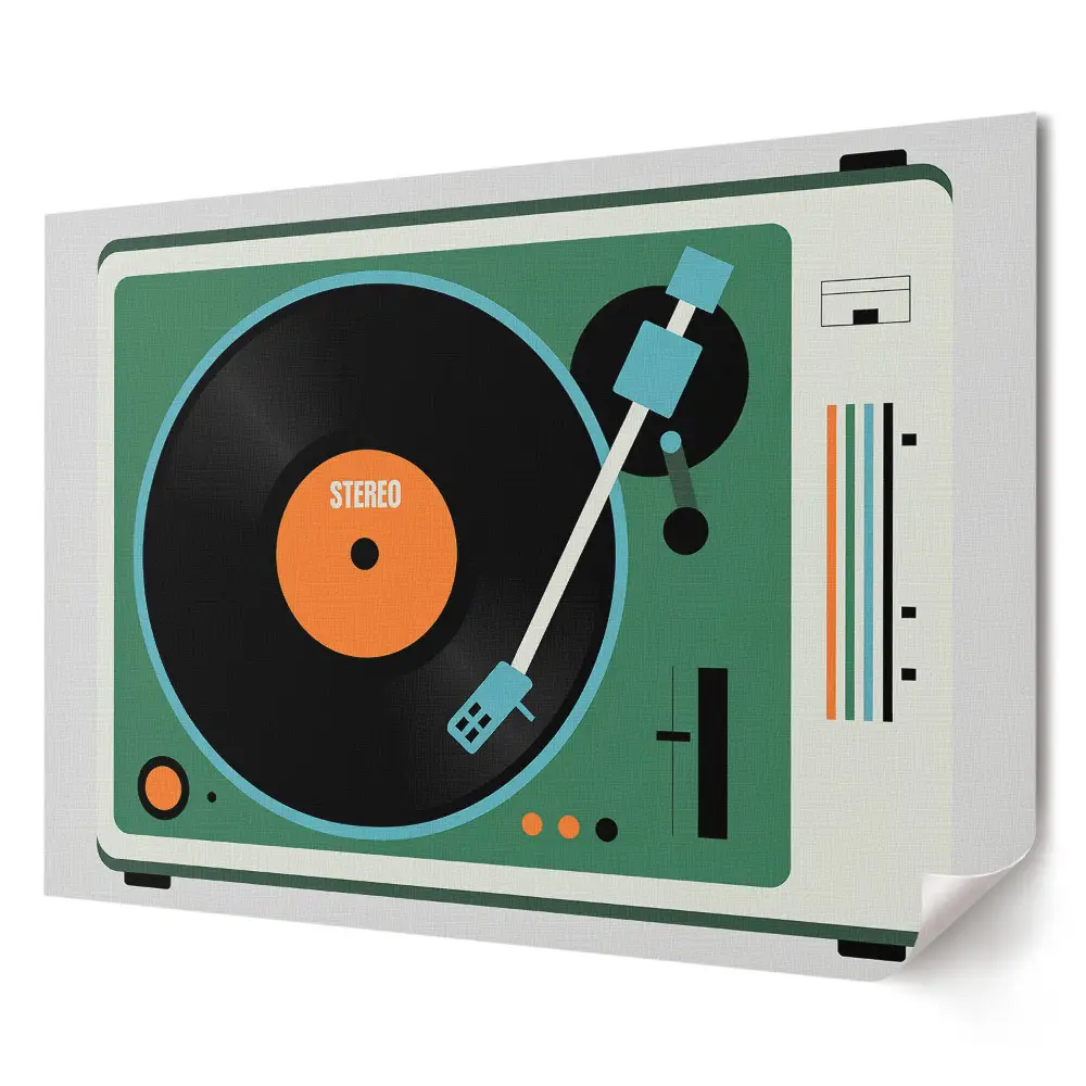 Elegancki plakat do salonu stylowy gramofon w stylu retro