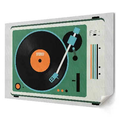 Elegancki plakat do salonu stylowy gramofon w stylu retro
