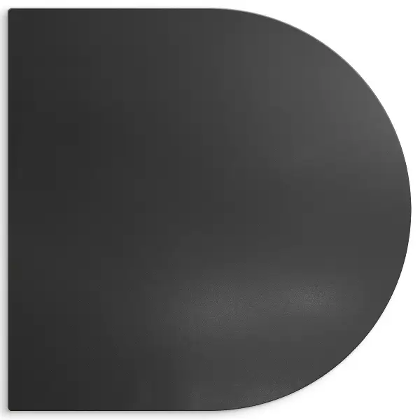 w kształcie półowalu 100x100 cm Czarna stalowa podkładka pod grill