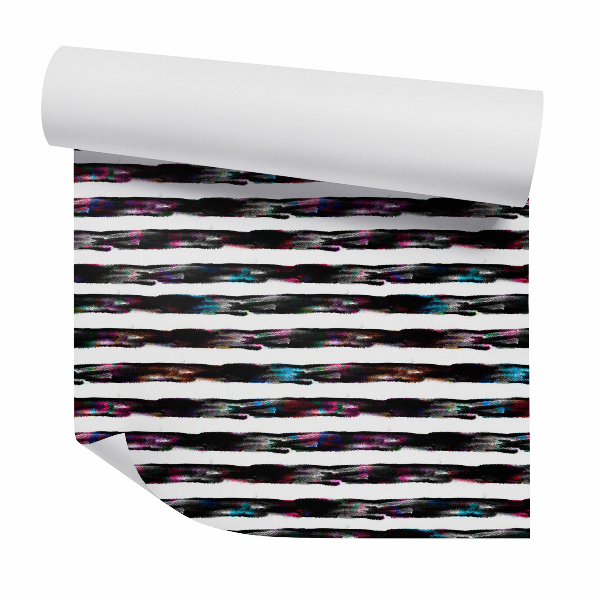 Tapeta Poziome czarne malowane pasy