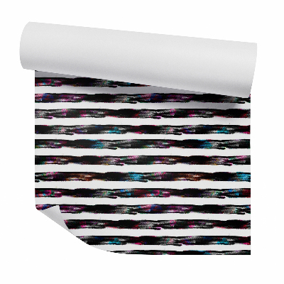 Tapeta Poziome czarne malowane pasy