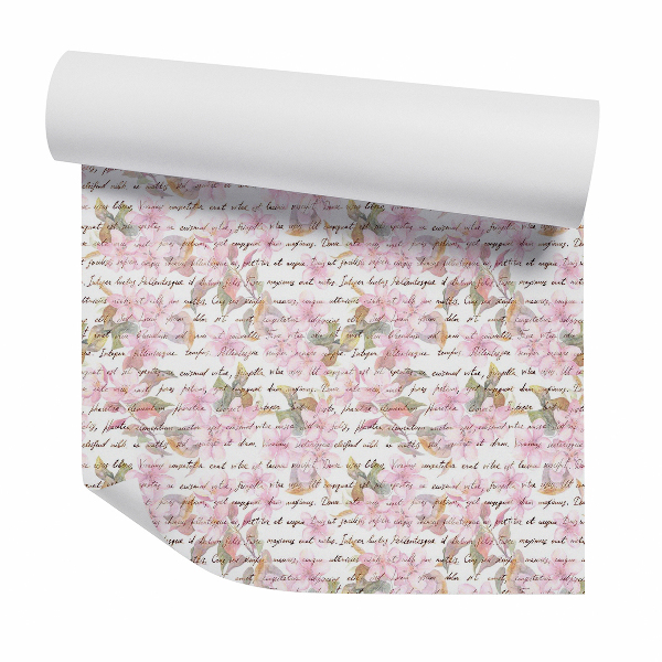 Tapeta Pastelowe kwiaty pod napisem