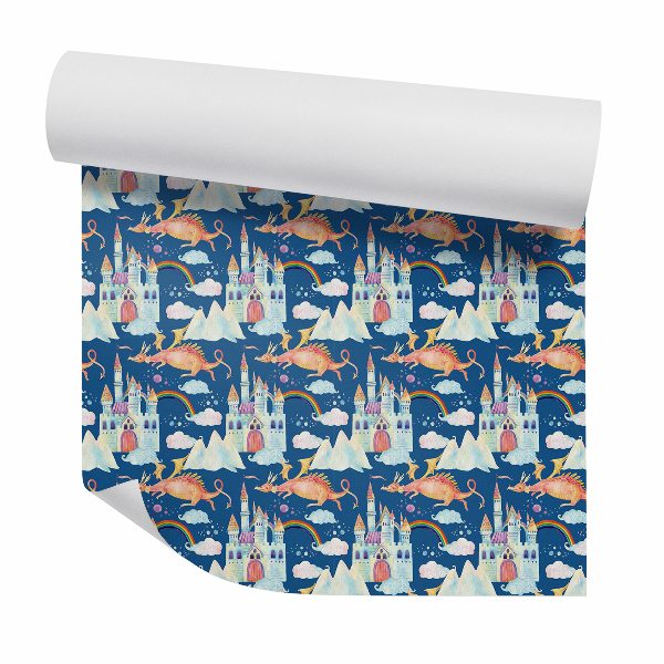 Tapeta Bajkowy zamek i smok