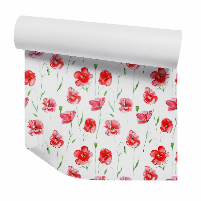 Tapeta Akwarela kwiaty ozdobne maki