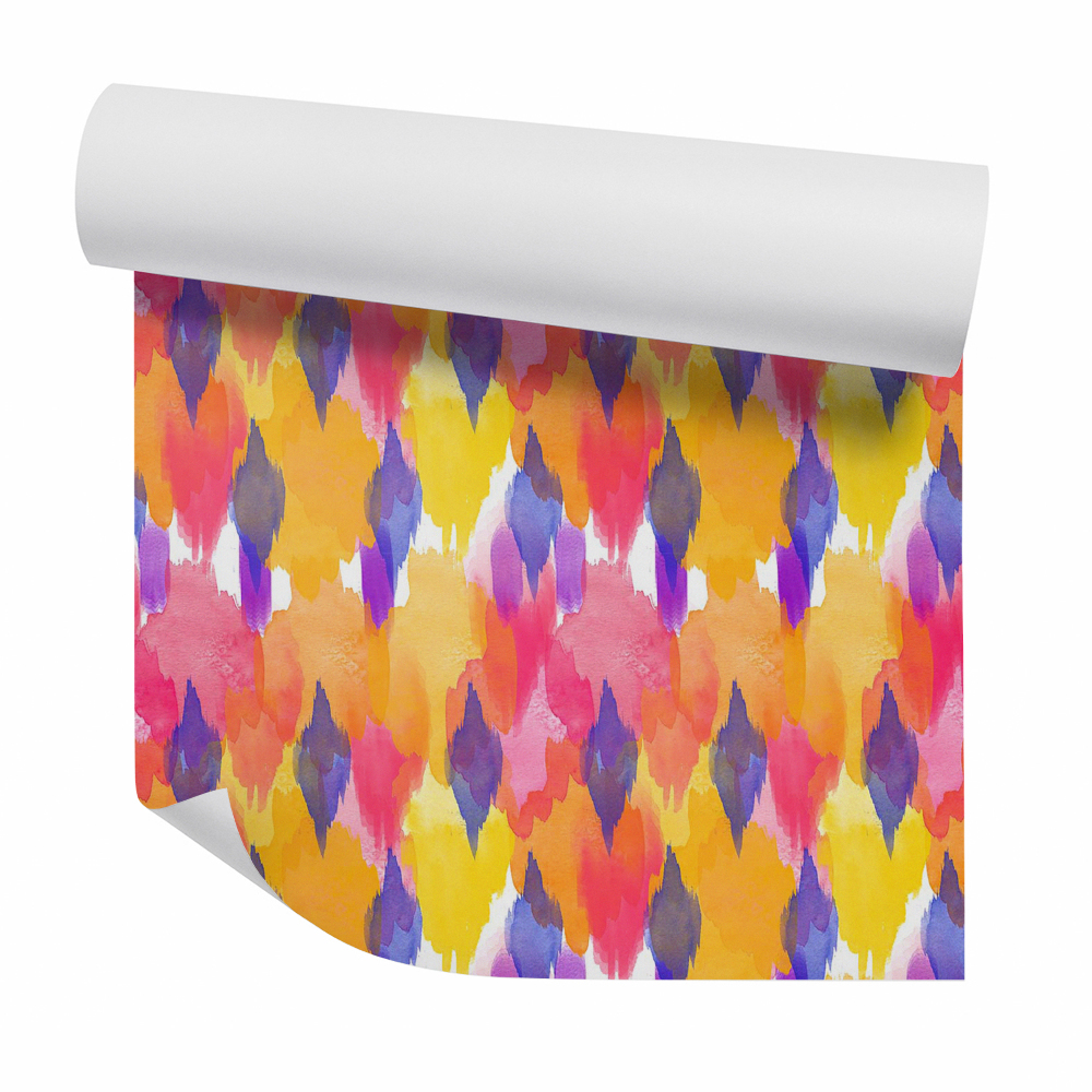 Tapeta Kolorowa abstrakcja akwarele spływające po ścianie