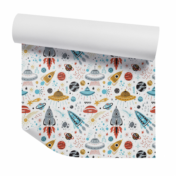 Okleina samoprzylepna na ścianę Kosmos rakiety planety duże