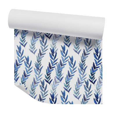 Tapeta Niebieskie pionowe liście abstrakcja