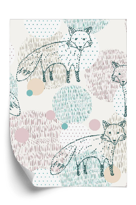 Tapeta Narysowane kolorowe liski