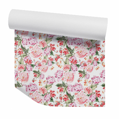 Tapeta Rozkwitające kwiaty wśród porzeczek