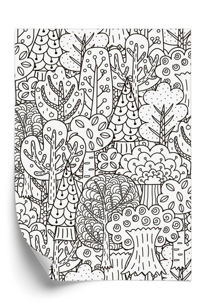 Tapeta Czarno biały las