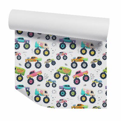 Okleina samoprzylepna na ścianę Monster truck kolorowe pojazdy