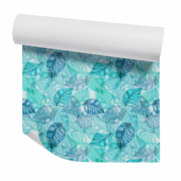 Tapeta Abstrakcja niebieskie liscie