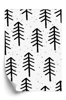 Tapeta Rysunkowy las zimą