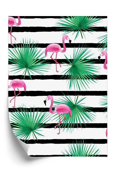 Tapeta Flamingi na pasiastym tle