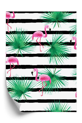 Tapeta Flamingi na pasiastym tle