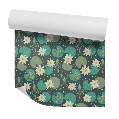 Okleina samoprzylepna na ścianę Żabka na lilii wodnej staw