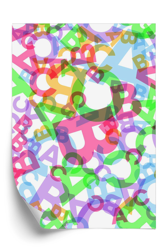 Tapeta Kolorowe litery abc