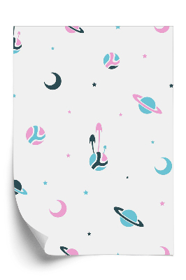 Tapeta Ładny wzór z planet i gwiazd